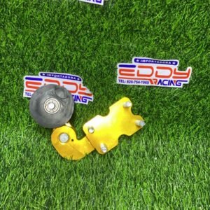 Tensor de cadena montado tipo catre estándar color dorado, repuesto reforzado para motocicletas, duradero y de fácil instalación.