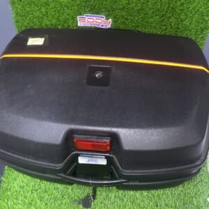Baúl maletero grande color negro marca NPPN para motocicleta, caja trasera de alta capacidad con cerradura de seguridad y base de montaje