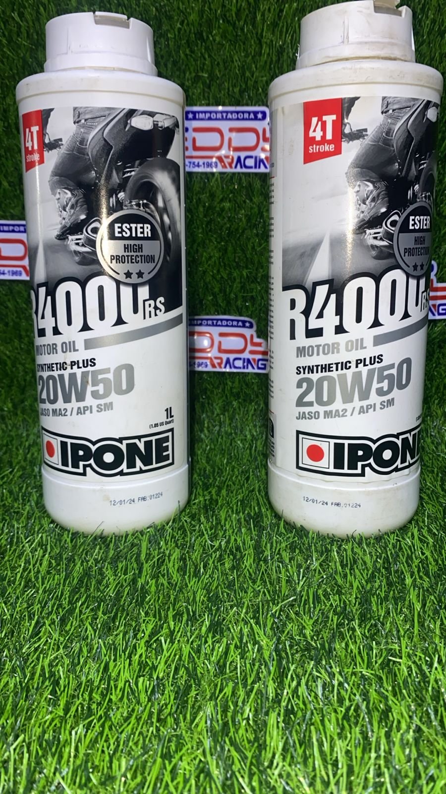 Aceite Ipone 20W-50 4T R4000 RS para motocicletas de 4 tiempos, lubricante semi-sintético de alto rendimiento con aroma a fresa